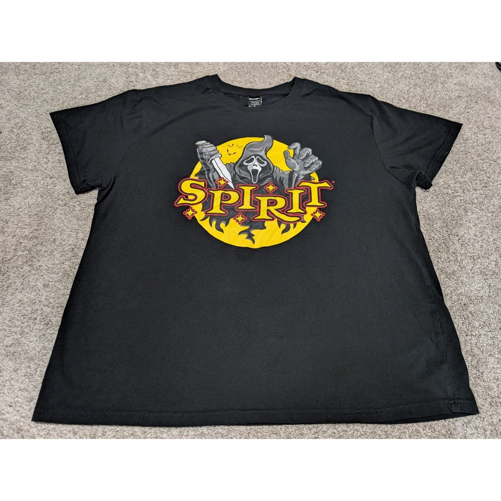 Ghost Face T-Shirt Mens XXL Black Spirit Halloween Graphic Horror Movie Scream